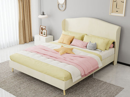Upholstered Bed, Tufted Headboard, Comfortable Sleep