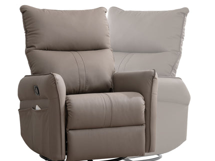 360° Modern Small Rocking Swivel Recliner Chair With Side Pocket
