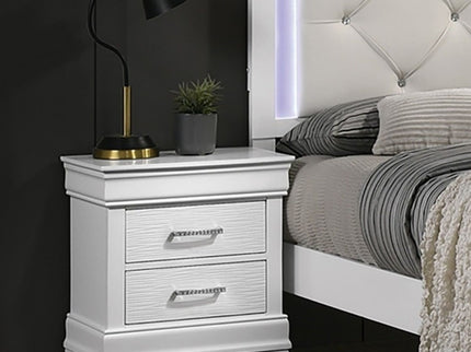 3 Piece Bedroom Set With LED Lighting, 2 Nightstands