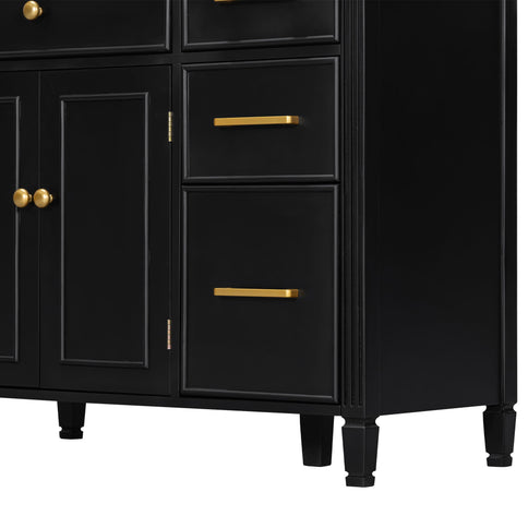 2 Piece Freestanding Bathroom Vanity Set With Sink Top, Reversible Dual Layout