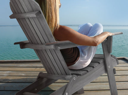 Lounge Patio Chair For Garden Outdoor Wooden Folding Adirondack Chair (Set of 2) Solid Cedar Wood Lounge Patio Chair For Garden