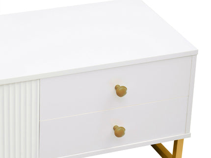 TV Media Console Table, TV Stand With Storage For Living Room - White