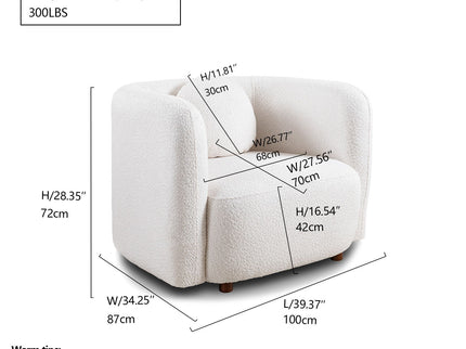 Japandi Style Accent Square Chair