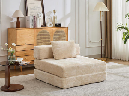 Convertible Floor Sofa Bed With Fixed Shape Frame For Living Room