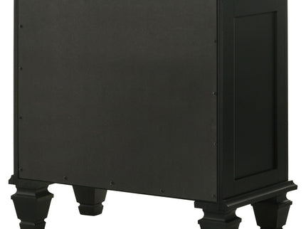 3 Drawer Nightstand With Pull Out Tray - Black