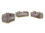 Light Brown / 3 Pc. Sofa, Loveseat, Chair