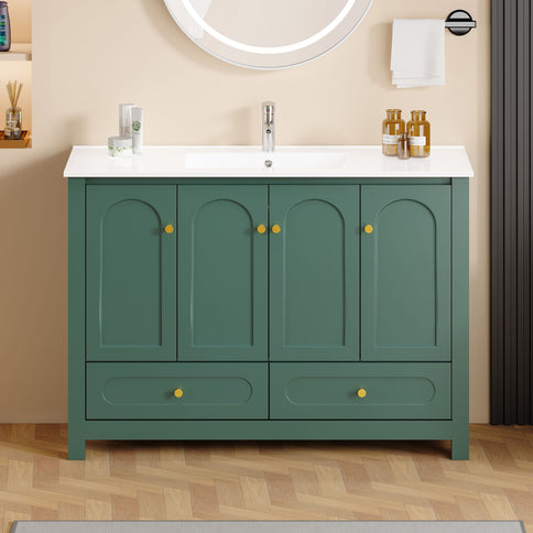 Bathroom Vanity With Sink Combo, 4 Soft Close Doors And 2 Drawers