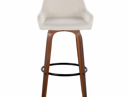 Daniella - Contemporary Fixed Height, Barstool & Swivel And Round Footrest (Set of 2)