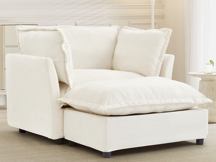 Modern Armchair Sofa With Movable Ottoman