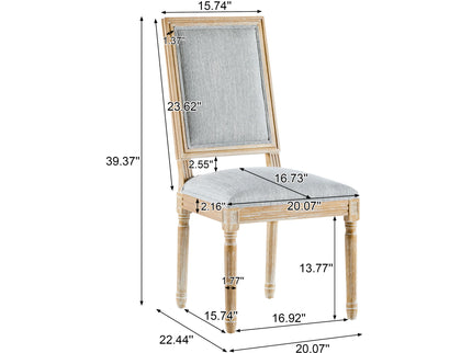 French Country Style Dining Chair With Upholstered Seating And Fluted Legs