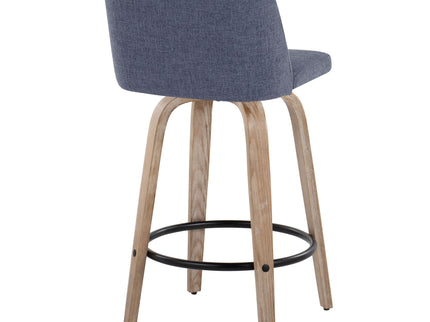 Toriano - Contemporary Fixed-Height Counter Stool & Swivel With Round Footrest (Set of 2)