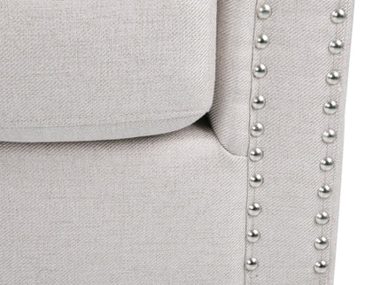 Modern Upholstered Swivel Club Chair With Nailhead Trim