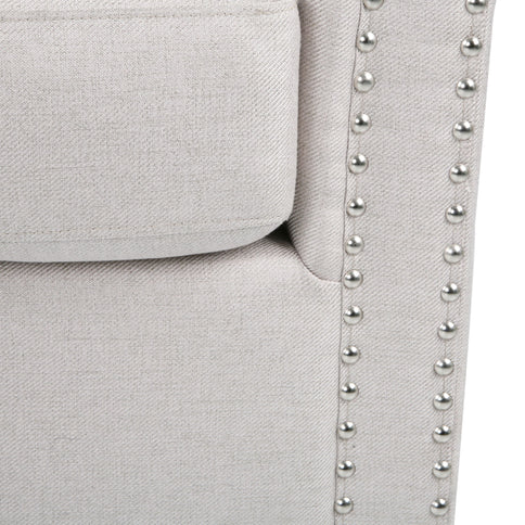 Modern Upholstered Swivel Club Chair With Nailhead Trim
