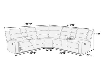 Manual Motion Reclining Loveseat 3 Piece Sectional Set With Console Storage And Cup Holders