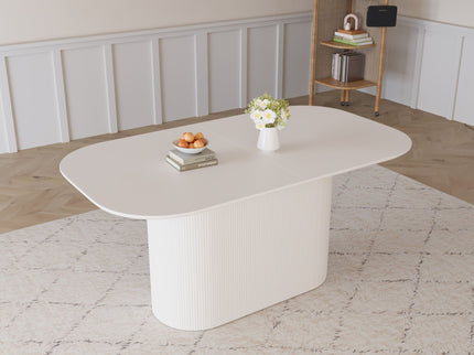 Modern Dining Table With Vertical Striped Legs