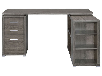 Tona - L-Shape Computer Desk With 3 Drawers And 5 Shelves