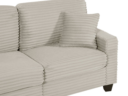 Upholstered U-Shaped Sectional Sofa With Movable Ottoman And Side Storage Pockets