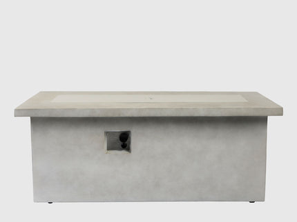 Rectangular Propane Gas Fire Pit Table With 60000 Btu For Outdoor Spaces - Light Gray