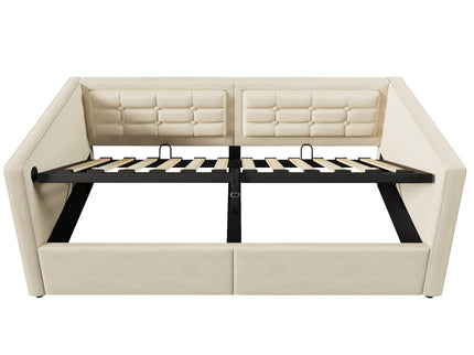 Upholstered Daybed With Hydraulic Storage And USB / Type - C Charging