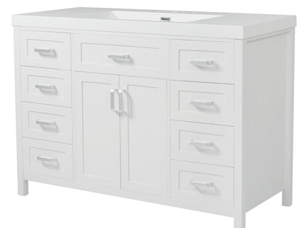 Bathroom Vanity With Sink, 2 Doors 8 Drawers, Soft Close System, Classic Design