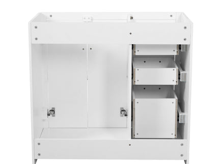 Retro Style Bathroom Vanity, 3 Drawers & Soft Closing Doors