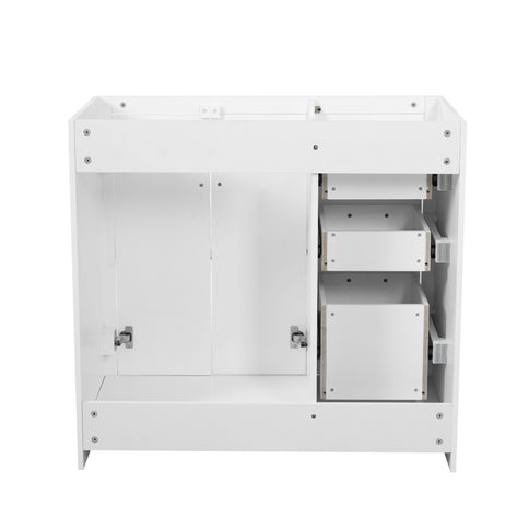 Retro Style Bathroom Vanity, 3 Drawers & Soft Closing Doors