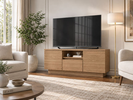 TV Stand For TVs Up To 50" With 1 Drawer And 2 Doors - Oak