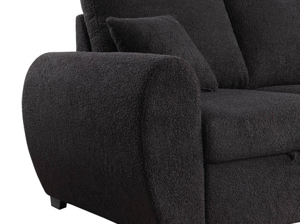 Veronica - Reversible Sleeper Sectional Sofa With Storage Chaise - Black