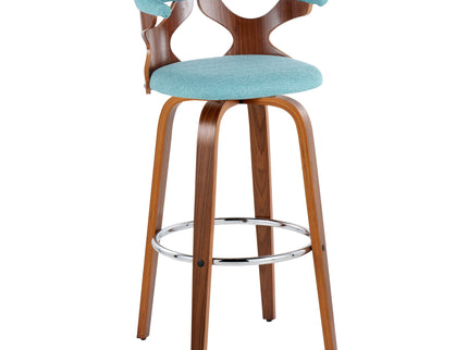 Gardenia - Mid Century Modern Fixed Height Barstool With Swivel With Round Footrest (Set of 2)