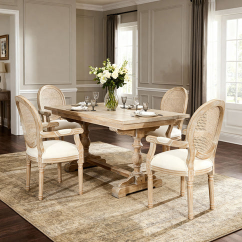 Upholstered Dining Armchair (Set of 2) - Beige
