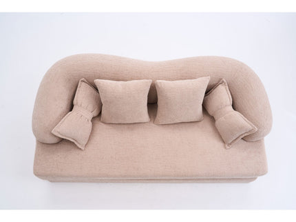Foldable Sofa Bed, Boneless Couch Convertible Sleeper With 4 Pillows