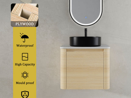Mounted Bathroom Vanity With Art Sink & 2 Soft Close Doors