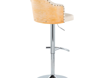 Ahoy - Contemporary Adjustable Barstool, Swivel With Rounded T Footrest (Set of 2)
