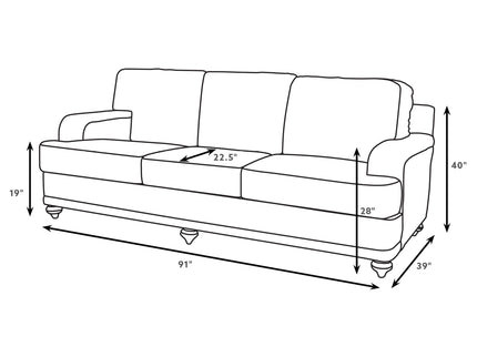 Anderson - 2 Piece Cushion Back Living Room Set - Gray