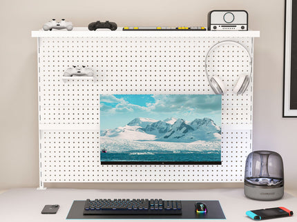 Clamp On Desk Pegboard With Single Monitor Stand