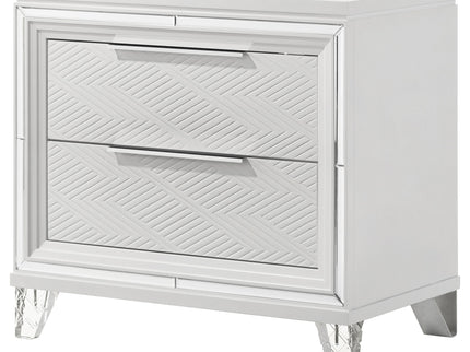 2 Drawer Nightstand With Accents - White