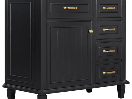 Modern Bathroom Vanity With Sink Top, Flip Drawers, Adjustable Shelf
