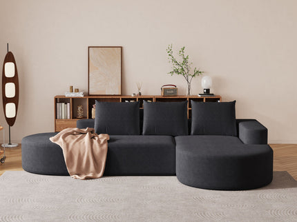 Modern Curved Sofa, L-Shaped Modular Sectional Set With 3 Pillows
