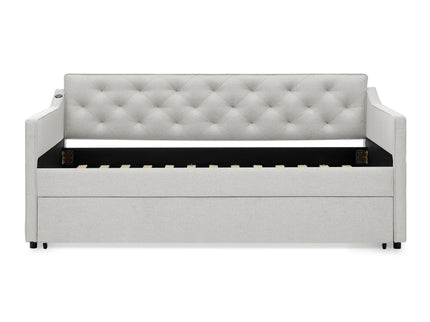 Daybed With Pop Up Trundle And USB Charging Armrest