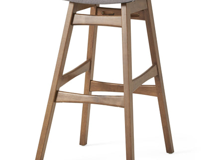 Mid Century Modern Bar Stool Set With Upholstered Seating