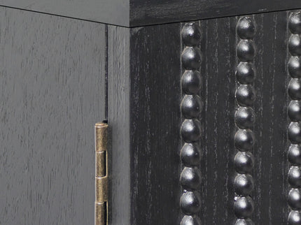 2 Door Storage Cabinet With Adjustable Shelf - Black