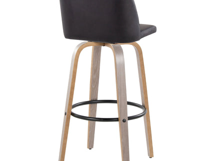 Toriano - Fixed Height Contemporary Barstool With Swivel With Round Footrest (Set of 2)