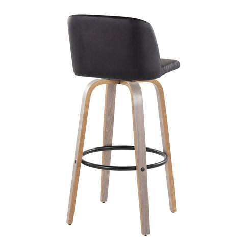 Toriano - Fixed Height Contemporary Barstool With Swivel With Round Footrest (Set of 2)