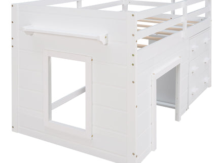 Loft Bed With Cabinet And Shelf