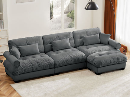 Super Comfort Oversized Modular Sectional Sofa With Movable Ottoman