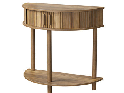 Half Moon Console Table For Living Room - Walnut