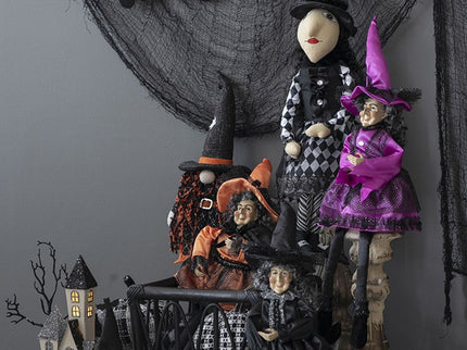 Halloween Sitting Witch Decor - Black