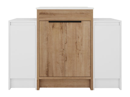 48" Freestanding Bathroom Vanity With Sink And 2 Storage Cabinets, Soft Closing Door - Imitative Oak / White