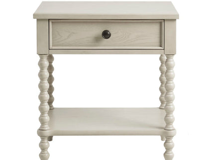 Traditional Durable Nightstand Table With Drawer And Shelf