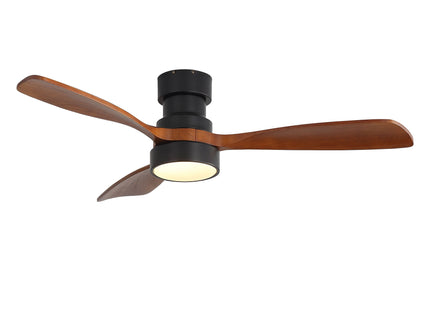 48" Ceiling Fan With Light, Dual Mount (Flush / Downrod), Dimmable LED, Quiet DC Motor, 3 Blades